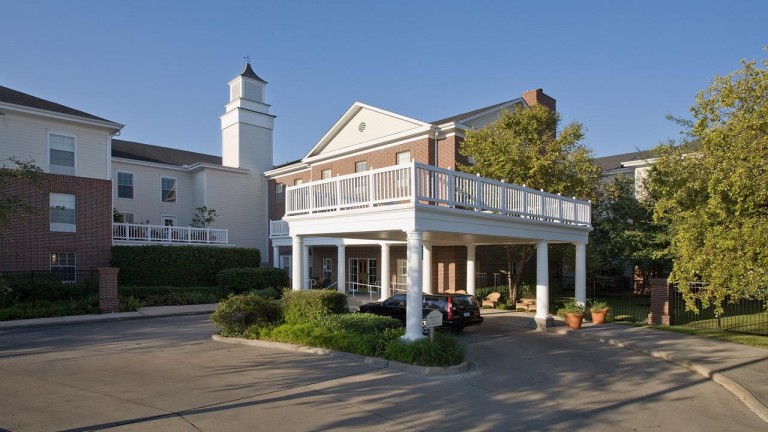 Belmont Village West University Exterior Entrance