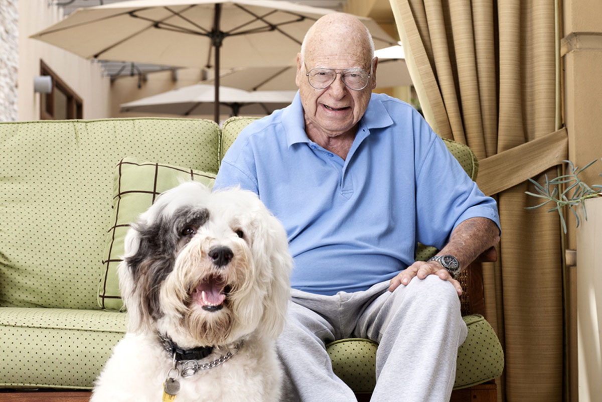 stories_pets__0000_GerryBreitbart-Tanner Belmont Village Pets Stories Gerry Breitbard and Tanner