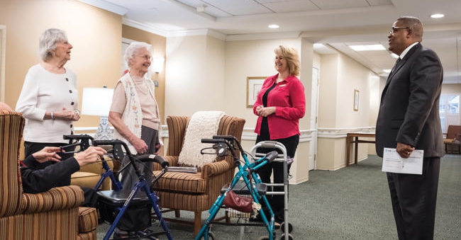 Belmont Village Caregivers with Residents