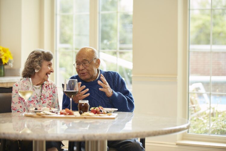 Senior couple dining