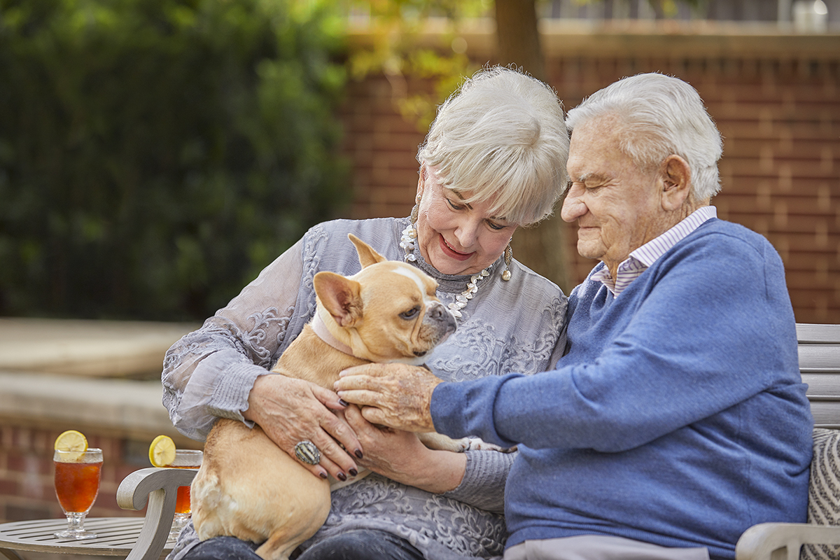 Senior Couple with dog