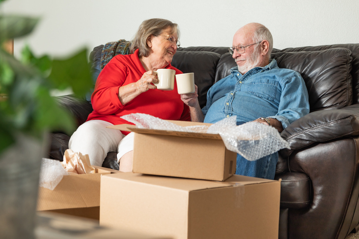 Senior Couple enjoying coffee