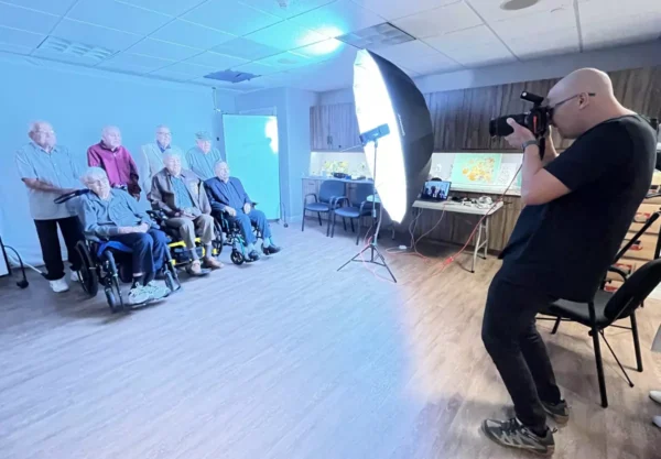 Veterans at Belmont Village in Cardiff have their portraits taken for nationwide photography project